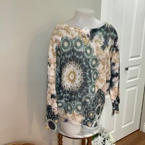 Italy boho light knit top fits large
